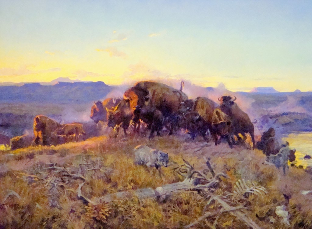 Charlie Russell's famous painting "When the Land Belonged to God" depicts Montana as it would have looked before the time of Lewis and Clark.