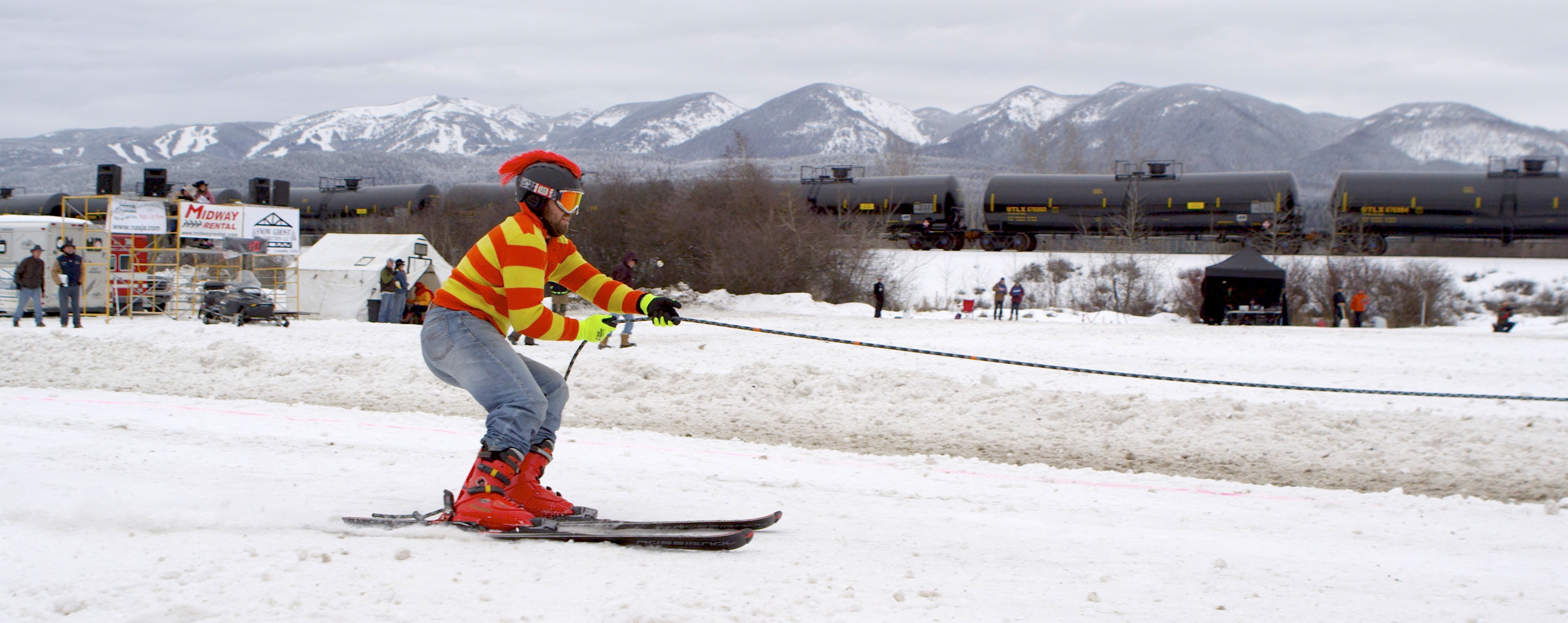 Skijoring in Whitefish, Montana, winter 2014